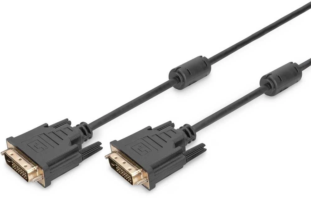 Assmann Electronic DIGITUS VGA laidinis kabelis DVI 5m Dual Link 2Ferrit Cores K8 bulk 24+1 AWG28 max. 2560x1600