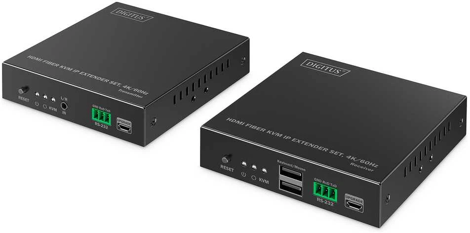 Assmann Electronic DIGITUS HDMI Fiber KVM Extender Set 4K/60Hz 40 km/300 m IP 1G Juodas