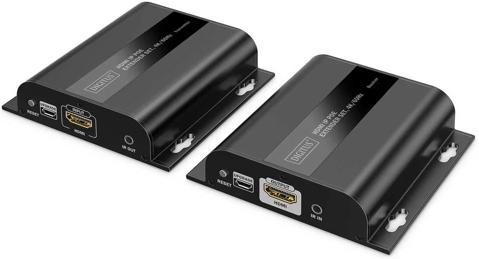 Assmann Electronic DIGITUS HDMI IP ilgintuvas 4K/60Hz 120/200 m PoE One-to-Many CAT Juodas