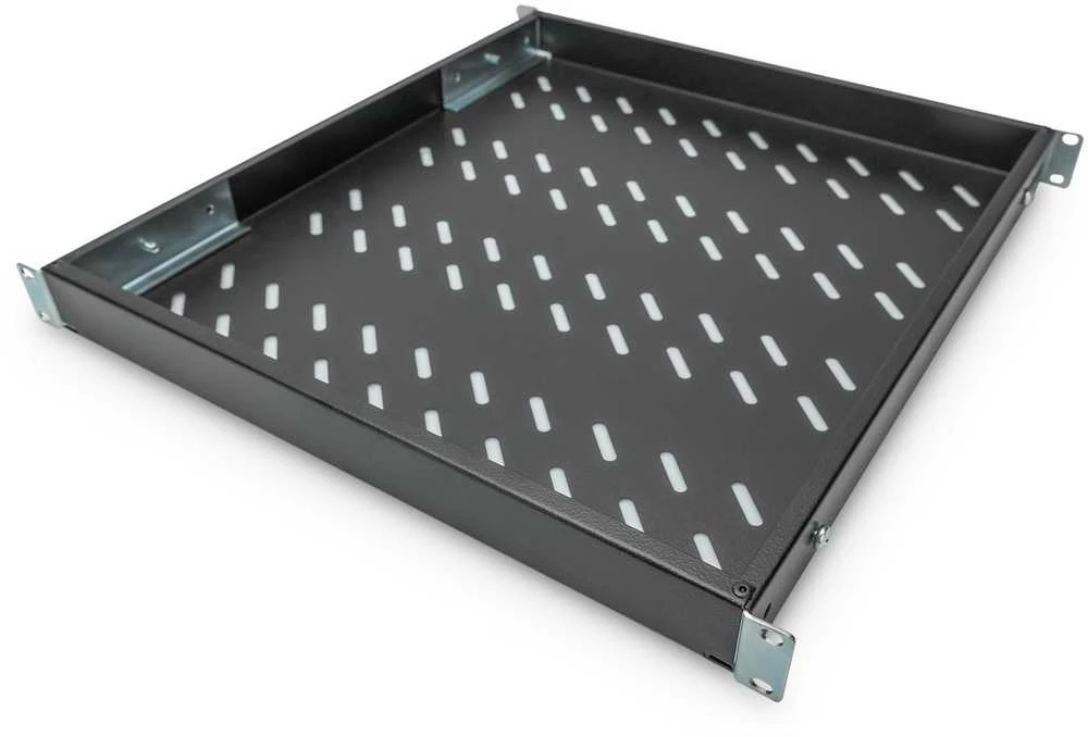 DIGITUS 19" Cabinet shelf, 1U, 500-780mm, color juodas (RAL 9005), DN-97647