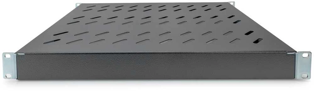 DIGITUS 19" Cabinet shelf, 1U, 350-500mm, color juodas (RAL 9005), DN-97645