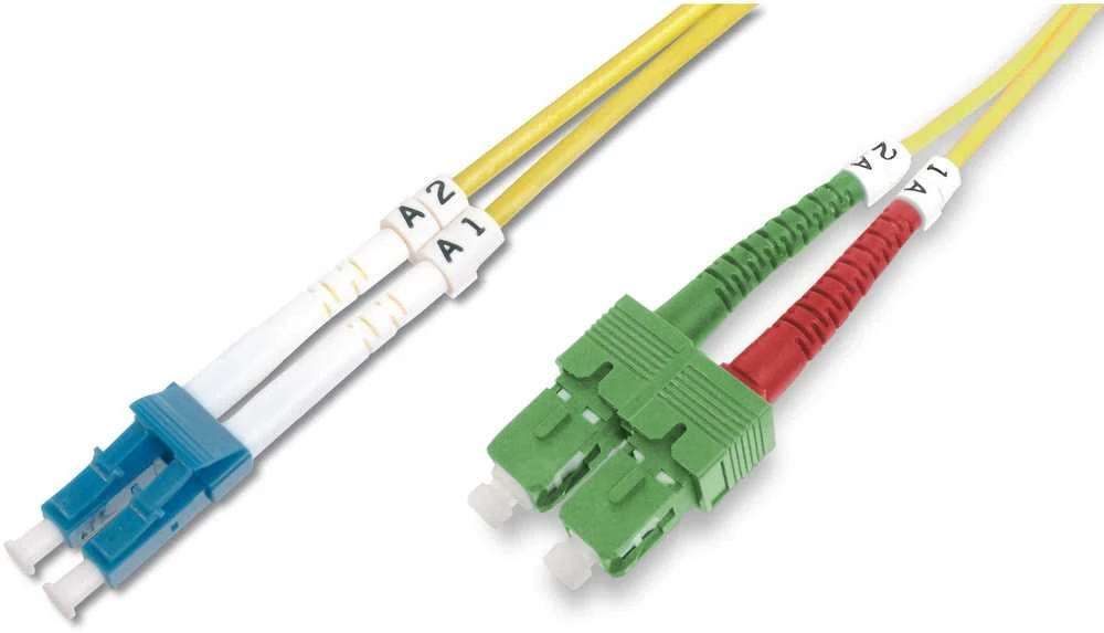 Digitus DIGITUS Professional – Patch – Kabelis – SC/APC Vieno režimo (M) iki LC/UPC Vieno režimo (M) – 1 m – stiklo pluoštas – 9 / 125 mikronų – OS2 – įkraunamas, be halogenų