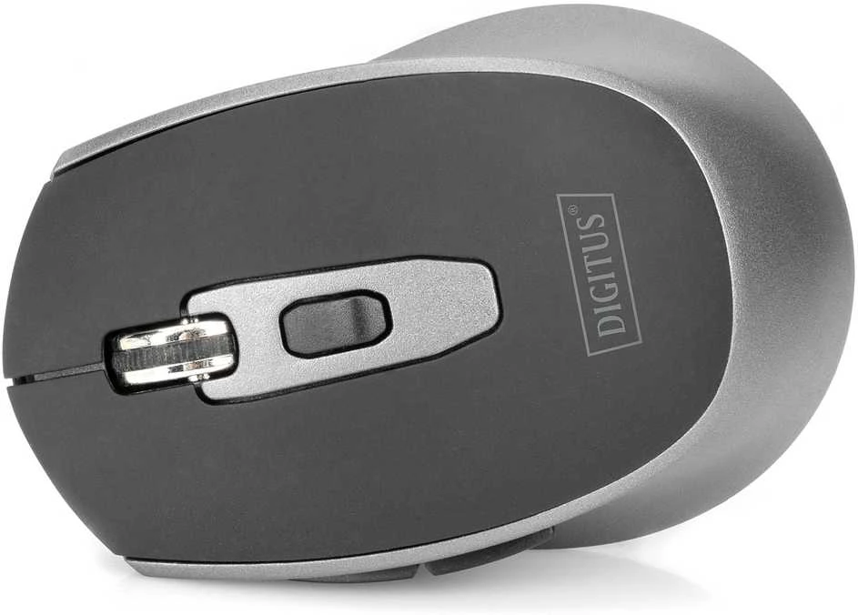 Pelė Digitus Bevielė pelė DIGITUS optinė 1600 DPI 6 przycisków 2,4 GHz, juoda-pilka