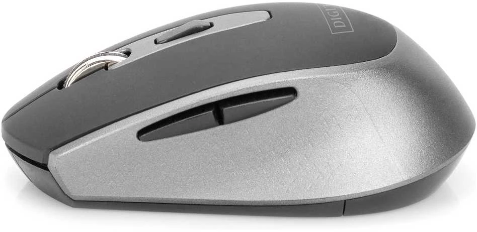 Pelė Digitus Bevielė pelė DIGITUS optinė 1600 DPI 6 przycisków 2,4 GHz, juoda-pilka