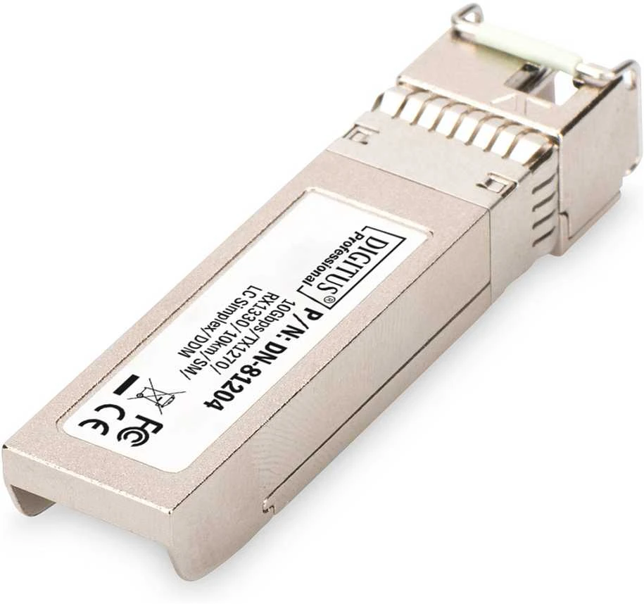 Digitus Skaitmenas | 10G SFP+ modulis | DN-81204 | Vienmodis pluoštas | LC Simplex | 10 Mbit/s | Bangos ilgis 1270/1330 nm | Maksimalus perdavimo atstumas 10000 m