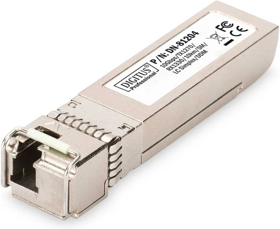 Digitus Skaitmenas | 10G SFP+ modulis | DN-81204 | Vienmodis pluoštas | LC Simplex | 10 Mbit/s | Bangos ilgis 1270/1330 nm | Maksimalus perdavimo atstumas 10000 m