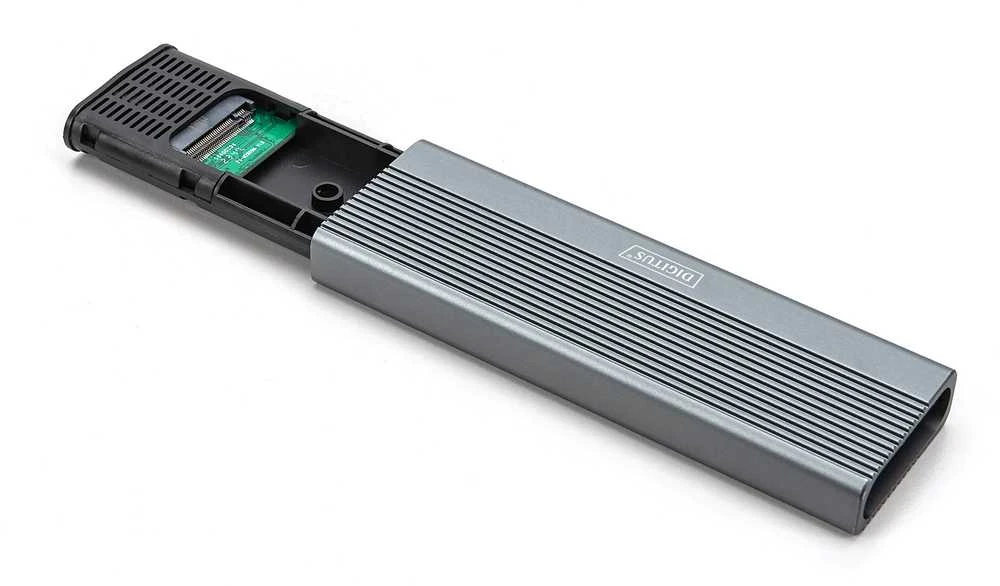 Digitus USB M.2 kietojo disko korpusas, SSD, išorinis, NVMe + SATA, 10Gbps (NVMe) 6 Gbps (SATA), USB3.1 Gen2 | DA-71156