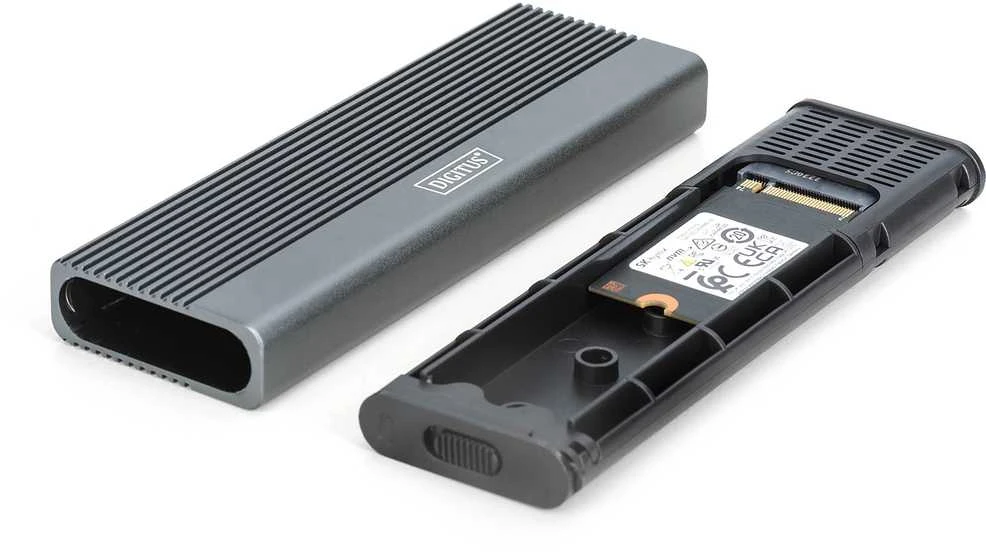 Digitus USB M.2 kietojo disko korpusas, SSD, išorinis, NVMe + SATA, 10Gbps (NVMe) 6 Gbps (SATA), USB3.1 Gen2 | DA-71156