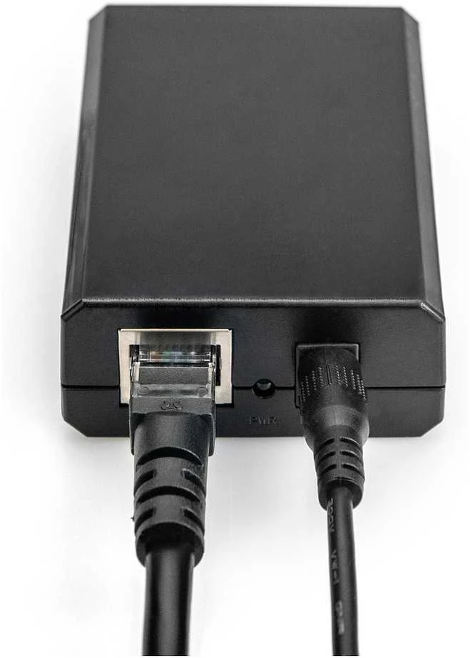Šakotuvas Assmann Electronic DIGITUS Gigabit PoE+ Splitter 10 100 1000 Mbps 24W Įvestis: 802.3at PoE Išėjimas: 5V 2A 9V 2A 12V 2A plastikinis korpusas juodas