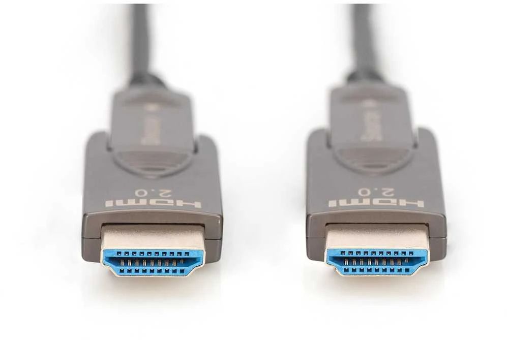 Digitus Hibridinis AOC HDMI 2.0 Premium didelės spartos Ethernet 4K60Hz UHD HDMI D/A HDMI D/A M/M kabelis, juodas, 15 m