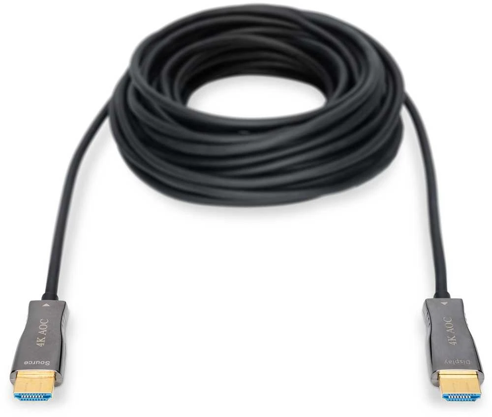 Digitus „Assmann“ elektroninis ASSMANN jungiamasis kabelis HDMI hibridinis šviesolaidinis „Premium HighSpeed Ethernet“ AOC 4K 60Hz UHD tipas HDMI A/HDMI A M/M 10m