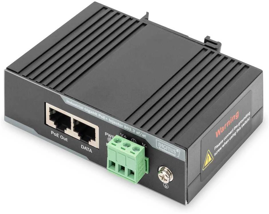 Šakotuvas DIGITUS pramoninis Gigabit Ethernet PoE+ purkštukas, 802.3 af/at, 60 W | Pirštas