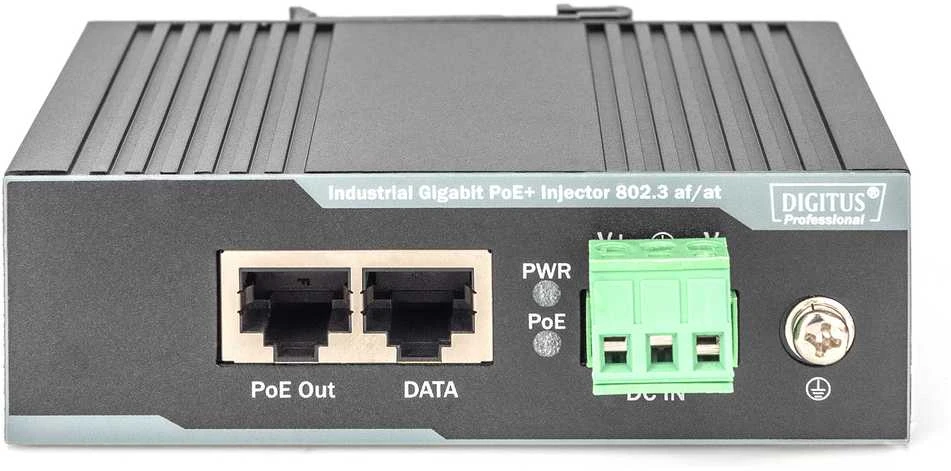 Šakotuvas DIGITUS pramoninis Gigabit Ethernet PoE+ purkštukas, 802.3 af/at, 60 W | Pirštas