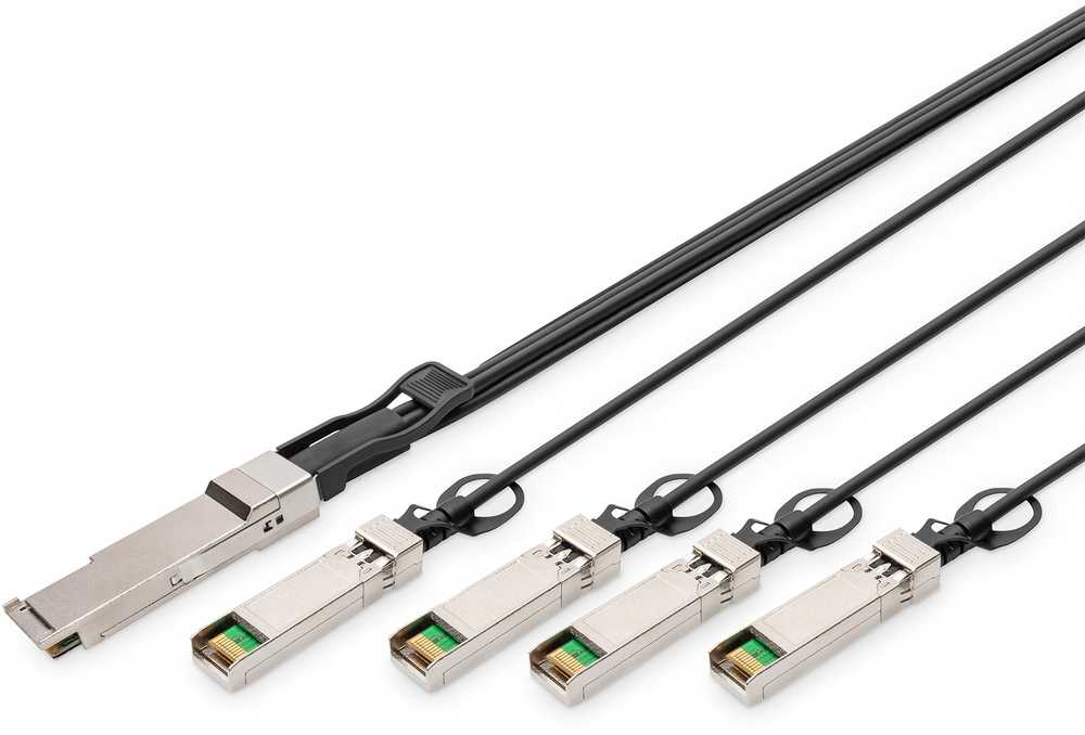 Digitus DIGITUS Kabelis QSFP+ to 4XSFP+ 40G DAC 3.0m juodas