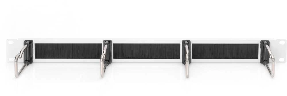 Assmann Electronic DIGITUS DN-97668 1U kabelių valdymo skydelis su šepečiu 4xplieniniai žiedai 40x75mm pilkas RAL 7035