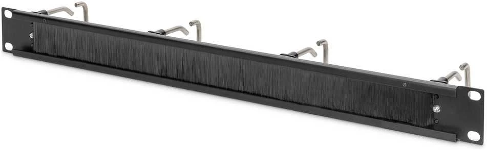 Assmann Electronic DIGITUS DN-97669 1U kabelių valdymo skydelis su šepečiu 4xplieniniai žiedai 40x75mm juodas RAL 9005