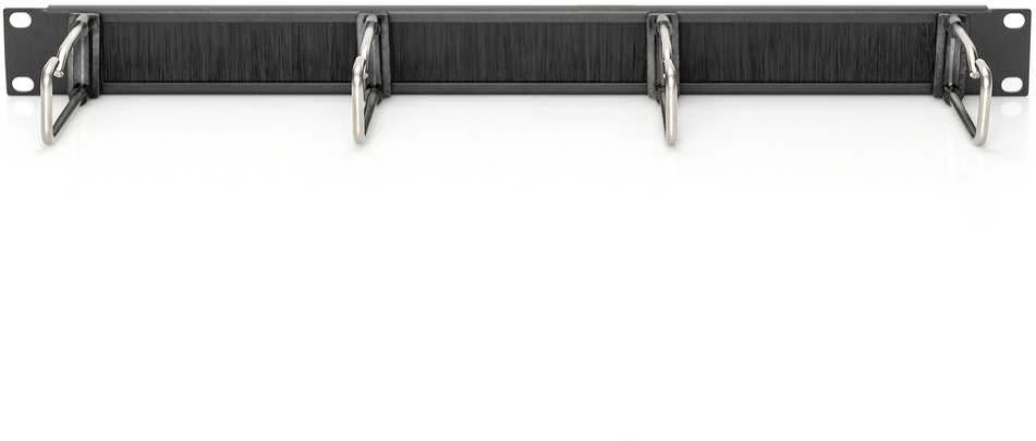 Assmann Electronic DIGITUS DN-97669 1U kabelių valdymo skydelis su šepečiu 4xplieniniai žiedai 40x75mm juodas RAL 9005