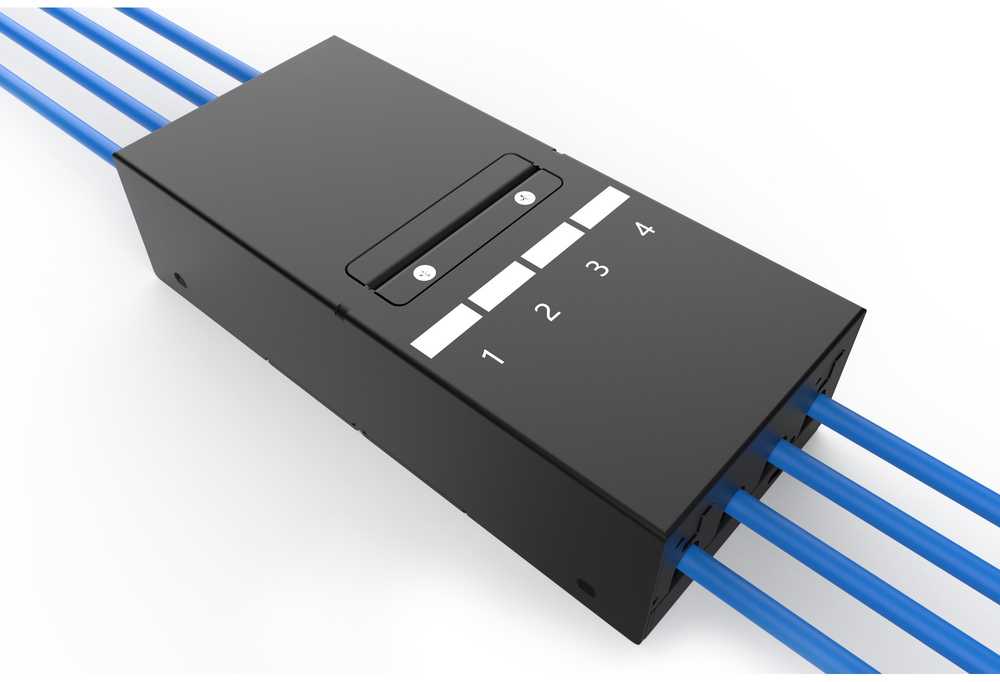 Digitus DIGITUS Konsolidierungspunkt-Box, 4 Ports Keystone-Module