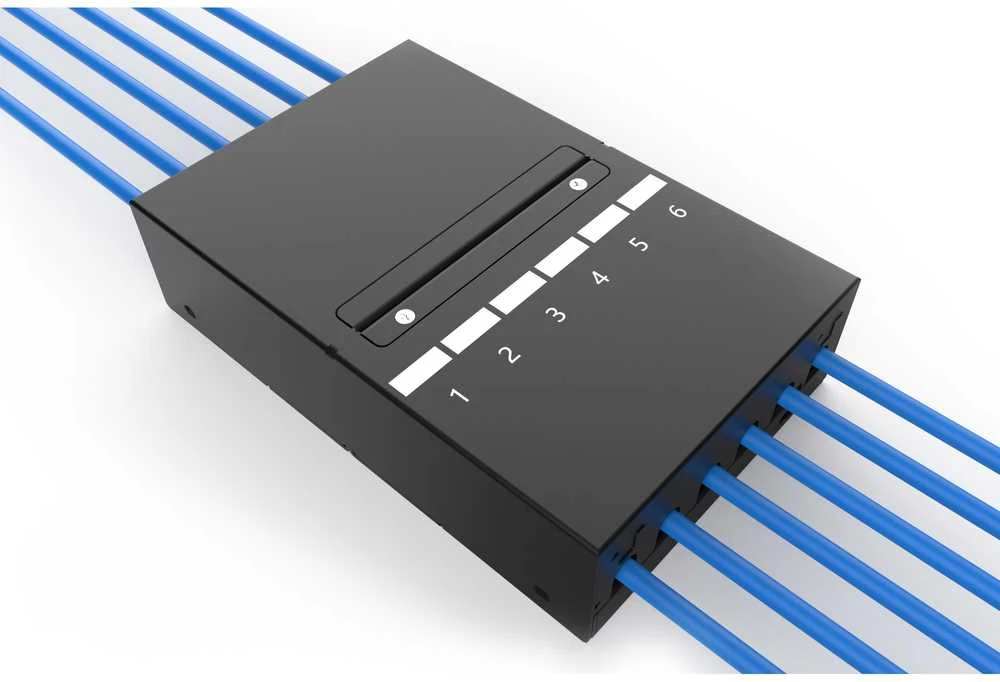 „Digitus“ konsolidavimo taškų dėžutė, 6 prievadų „Keystone“ moduliai su išmaniuoju kabelių tvarkytuvu | DN-93708-6