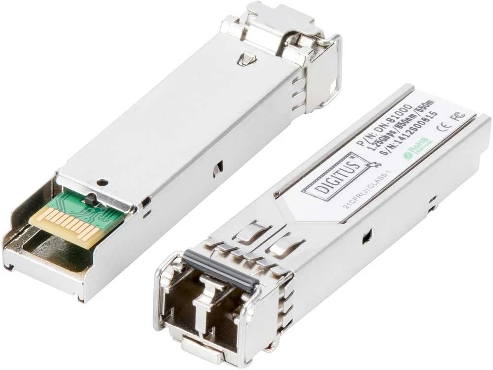 Šakotuvas Assmann Electronic DIGITUS SFP Modul fuer Gigabit Switch multimode Glasfaser Modul LC 850nm Duplex mini GBIC SFP Modul iki 0,55 km