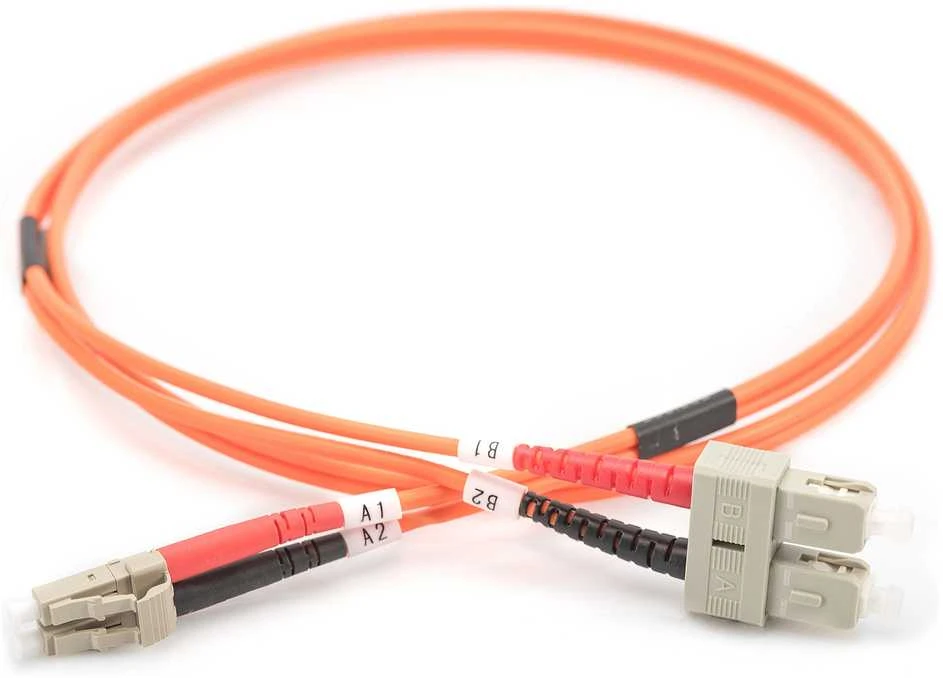 Assmann Electronic DIGITUS LWL patchable LC/SC 50/125um 1m Multimode Duplex Halogenfrei bis 1Gbit su Messprotokoll oranžinis OM2