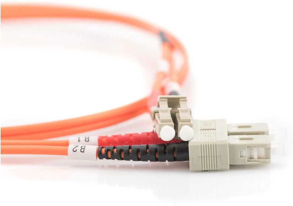 Assmann Electronic DIGITUS LWL patchable LC/SC 50/125um 1m Multimode Duplex Halogenfrei bis 1Gbit su Messprotokoll oranžinis OM2