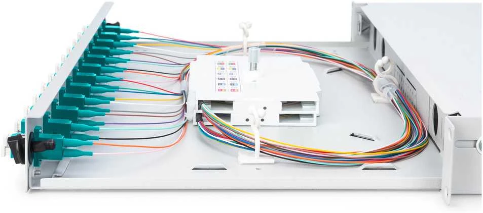 DIGITUS LWL Spleibox 1HE bestckt 12x LC DX OM3 grau