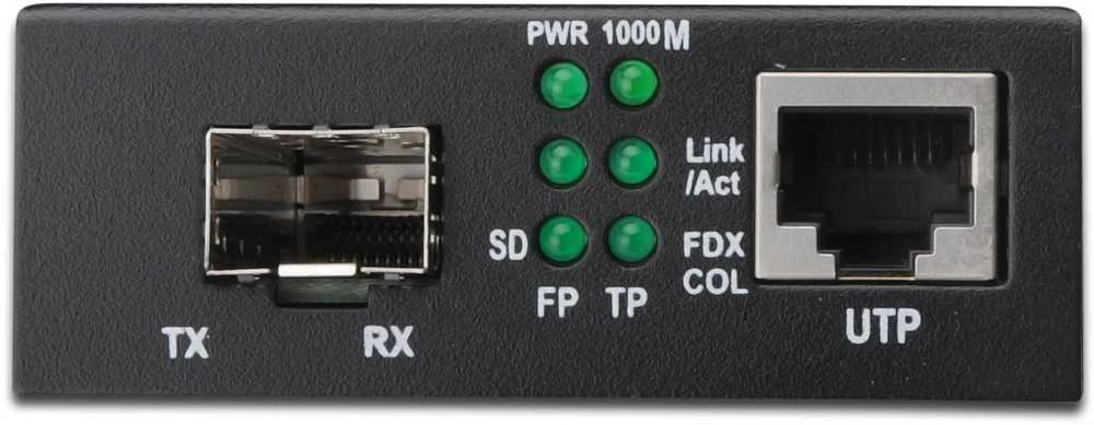 Digitus Skaitmenas | Gigabito eterneto medijos keitiklis, SFP SFP atviras lizdas, be SFP modulio | DN-82130 | SFP | 10/100/1000 Mbps prievadas