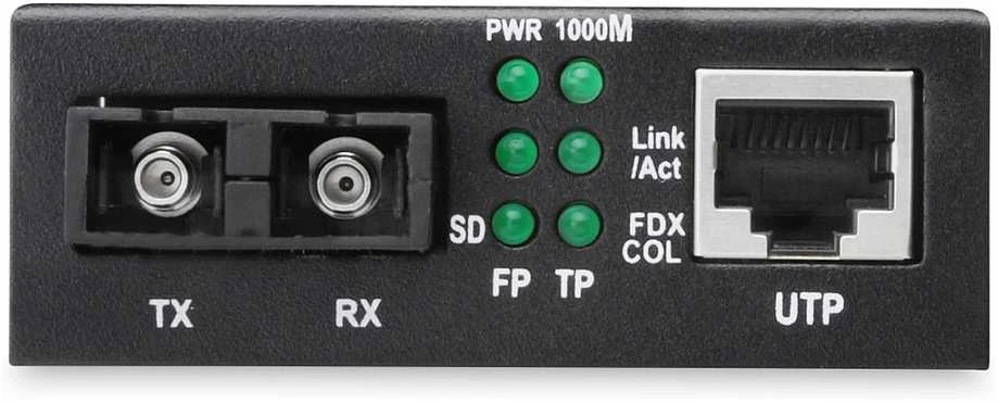 Digitus DN-82121-1 tinklo medijos keitiklis 1000 Mbit/ai 1310 nm Vienas režimas Juoda