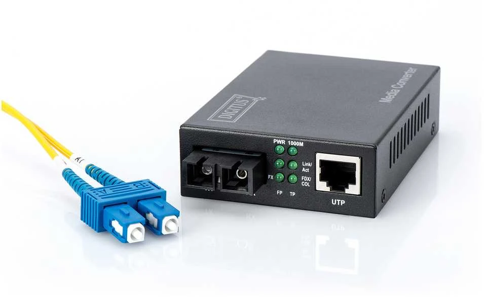 Digitus DN-82121-1 tinklo medijos keitiklis 1000 Mbit/ai 1310 nm Vienas režimas Juoda