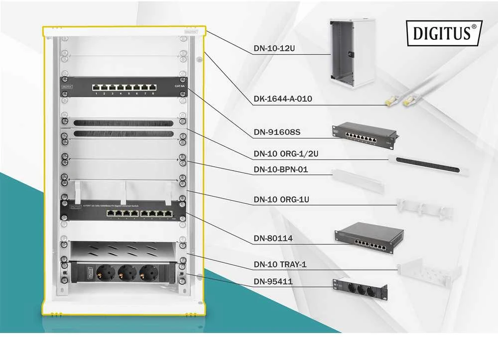 Pakabinama 10'' 12U spinta Digitus (DN-10-SET-3)