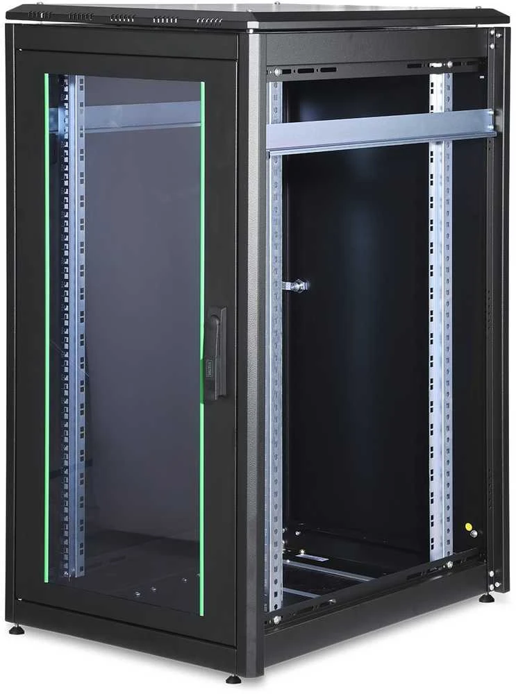 DIGITUS Netzwerkschrank Unique 22HE 1164x600x800mm juodas (Speditionsversand)