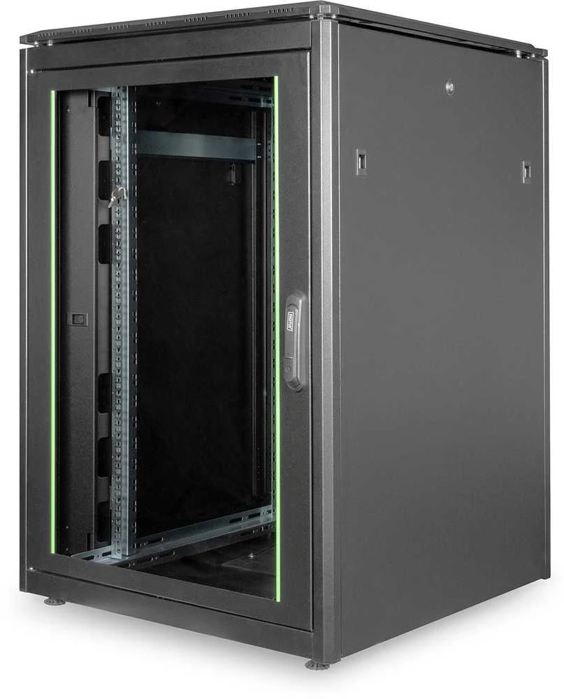 DIGITUS Netzwerkschrank Unique 22HE 1164x800x800mm juodas (Speditionsversand)