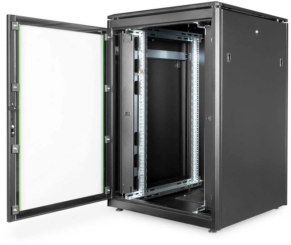 DIGITUS Netzwerkschrank Unique 22HE 1164x800x800mm juodas (Speditionsversand)