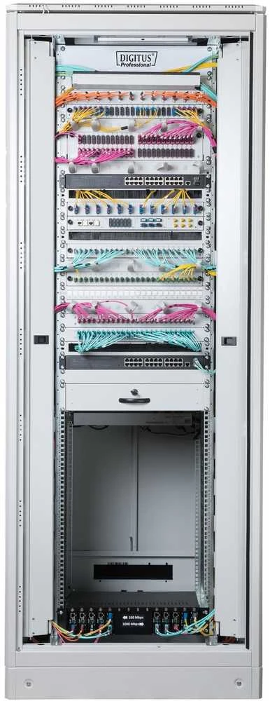 Assmann Electronic DIGITUS Tinklo spinta 19inch 42U pilkas 8/8 H2053mmxB800mmxT800mm su stiklinėmis durelėmis įsk. 28xSreew-Set iki 600KG
