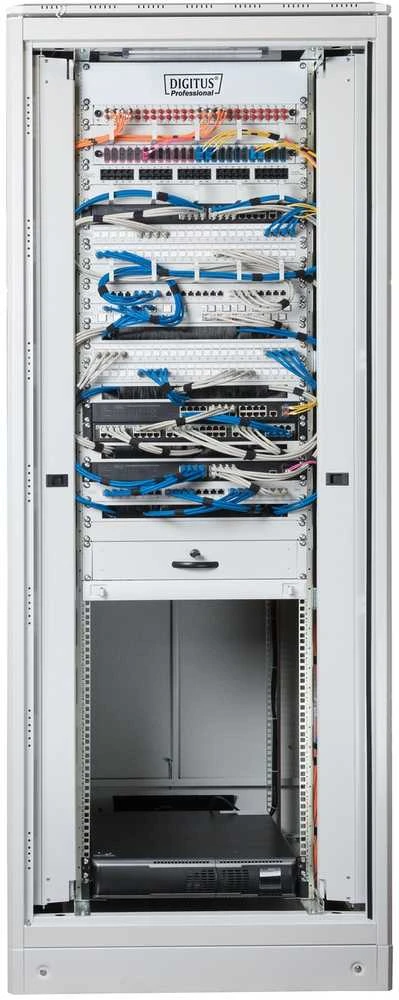 Assmann Electronic DIGITUS Tinklo spinta 19inch 42U pilkas 8/8 H2053mmxB800mmxT800mm su stiklinėmis durelėmis įsk. 28xSreew-Set iki 600KG