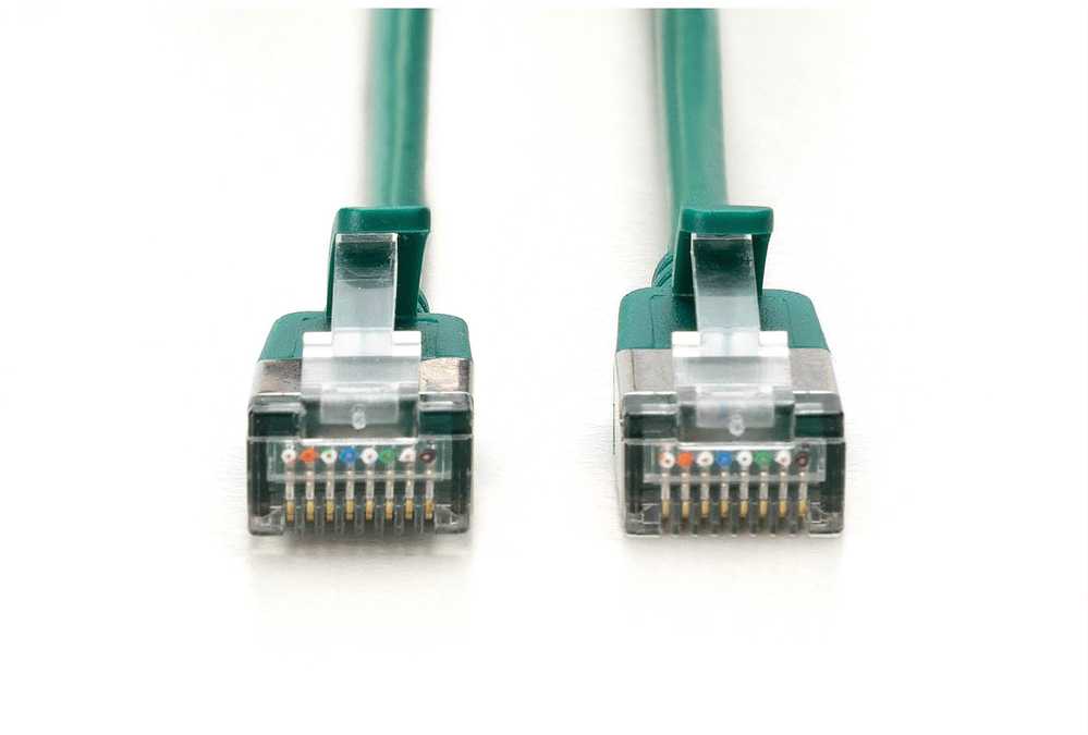 Digitus CAT 6A klasa Ea, F/FTP, skrętka patch, Cu, LSZH, AWG 32/7, ilgis: 1 m, žalia