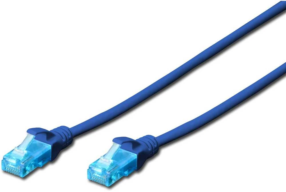 Digitus Patch cord kat.5e UTP, CU, AWG 26/7 0,5m Mėlyna