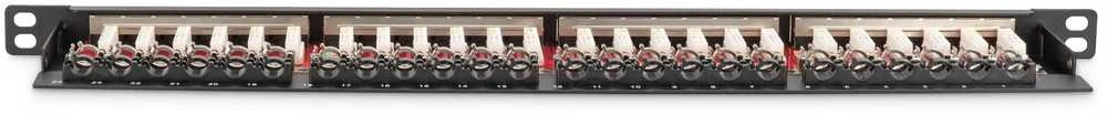 DIGITUS Patchpanel 0,5HE 24-Port Cat6a geschirmt juodas