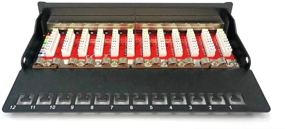 DIGITUS Patchpanel 1HE 12-Port Cat6A geschirmt juodas