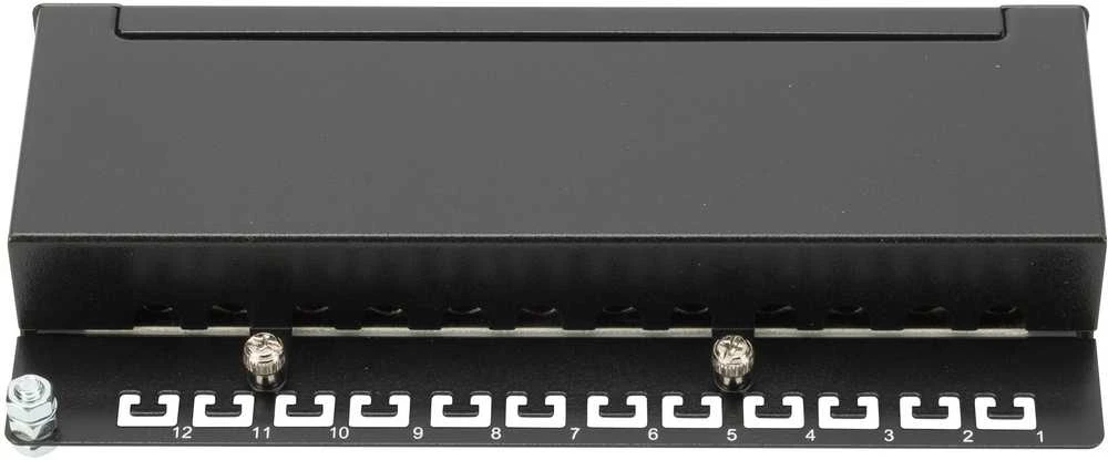 DIGITUS Patchpanel 1HE 12-Port Cat6A geschirmt juodas