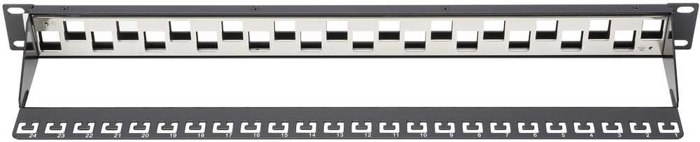 DIGITUS Patchpanel 1HE 24-Port modular geschirmt juodas