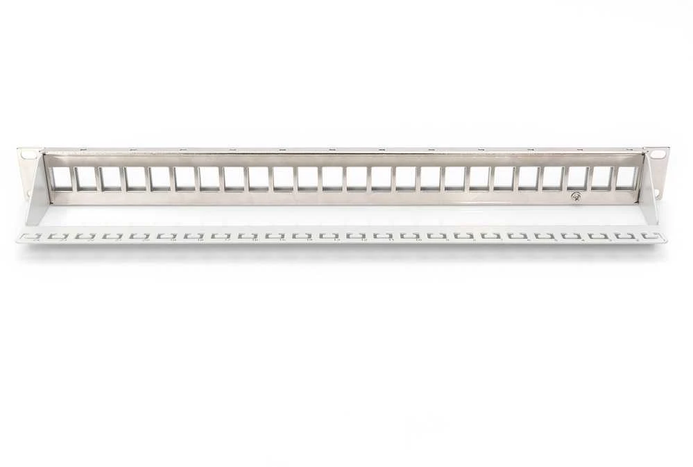 DIGITUS Patchpanel 1HE 24-Port Modular grau transp.-Beschri.