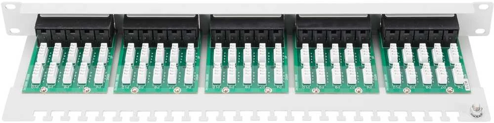„Assmann Electronic DIGITUS CAT 3 ISDN“ komutacinė panelė, neekranuota, 50 prievadų RJ45 8P4C LSA 1U, montuojama ant stovo, pilkos spalvos RAL 7035
