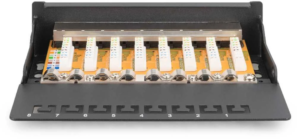 DIGITUS Patchpanel 1HE 8-Port Cat6 geschirmt juodas
