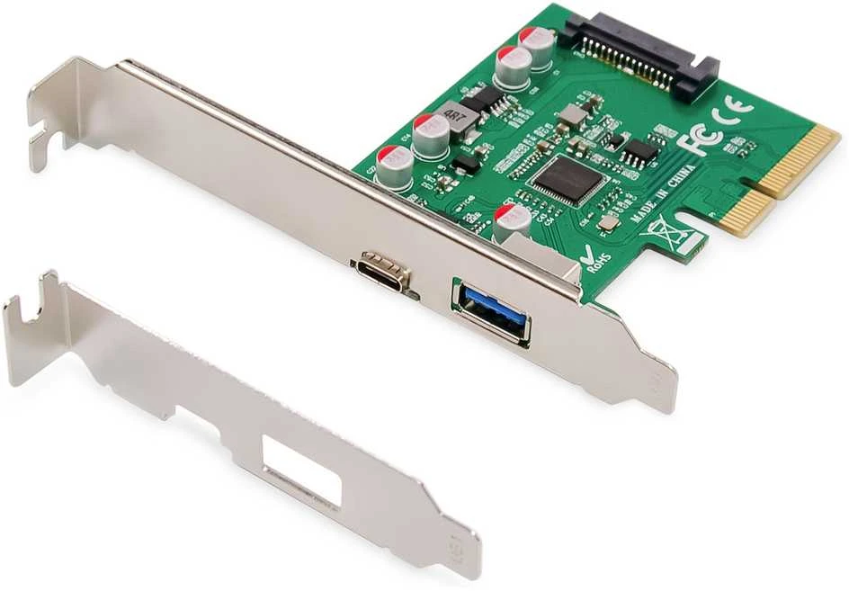 Assmann Electronic Assmann elektroninė DIGITUS PCIe kortelė C tipo USB + A tipo USB