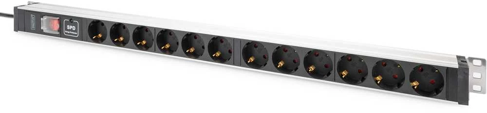 DIGITUS PDU 1HE 12xSchuko 16A Ausgnge 230V/16A juodas