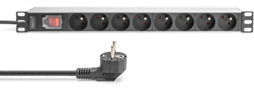 DIGITUS PDU 1U 8xCEE7/5 Ausgnge 230V/16A juodas