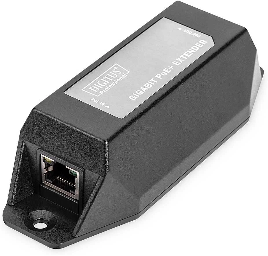 Assmann Electronic Assmann elektroninis ASSMANN PoE gigabito įvesties plėtinys, 22 W išvesties stalinis arba sieninis laikiklis, 100 m prailginimo kaskada, savarankiškai varomas