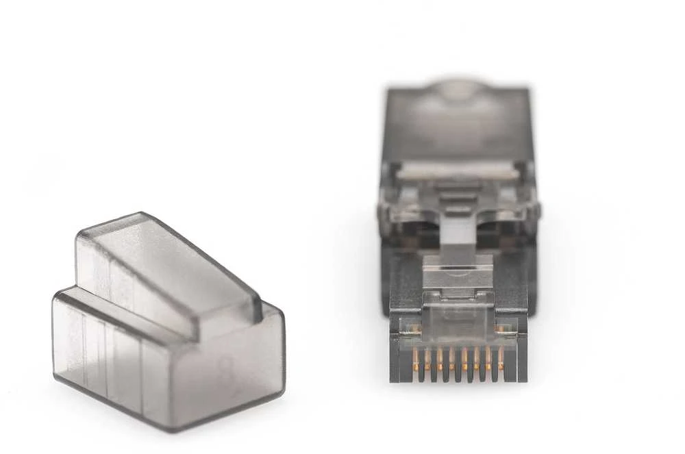 „Digitus CAT 6A“ jungtis, skirta montuoti vietoje, neekranuota AWG 27/7–22/1, vientisa ir suvyta viela, RJ45 | Skaitmenas | DN-93633 | Adapteriai